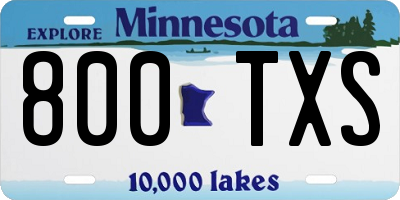 MN license plate 800TXS