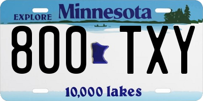 MN license plate 800TXY