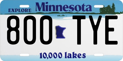 MN license plate 800TYE
