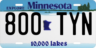 MN license plate 800TYN