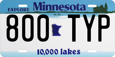 MN license plate 800TYP