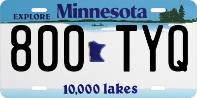 MN license plate 800TYQ