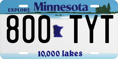 MN license plate 800TYT