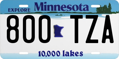 MN license plate 800TZA