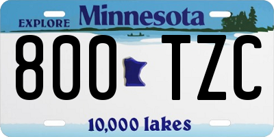 MN license plate 800TZC