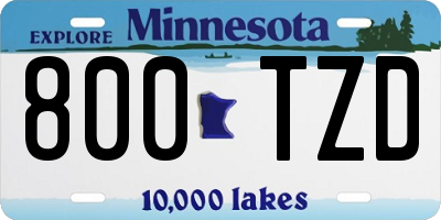 MN license plate 800TZD