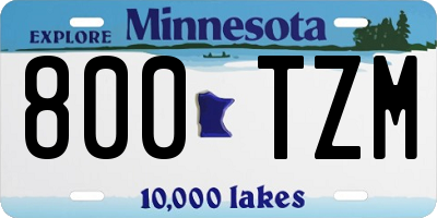 MN license plate 800TZM