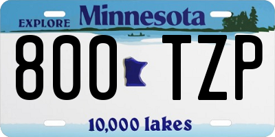 MN license plate 800TZP