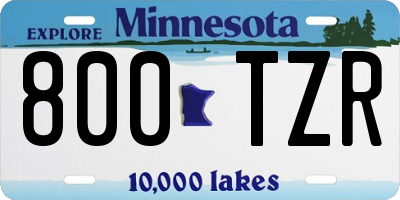 MN license plate 800TZR