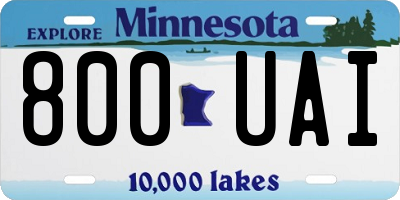 MN license plate 800UAI