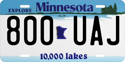 MN license plate 800UAJ