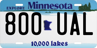 MN license plate 800UAL
