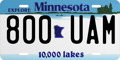 MN license plate 800UAM