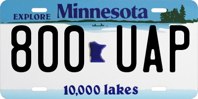 MN license plate 800UAP