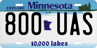 MN license plate 800UAS