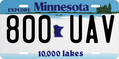 MN license plate 800UAV