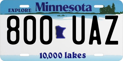 MN license plate 800UAZ