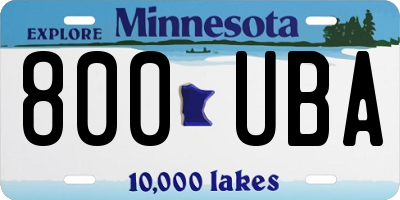 MN license plate 800UBA