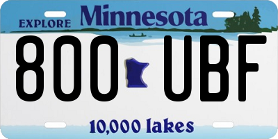 MN license plate 800UBF