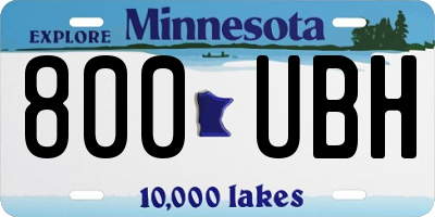 MN license plate 800UBH