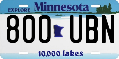 MN license plate 800UBN