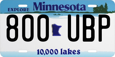 MN license plate 800UBP