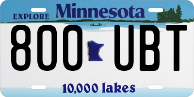 MN license plate 800UBT