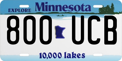 MN license plate 800UCB