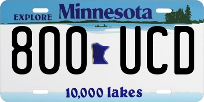 MN license plate 800UCD