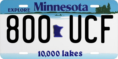 MN license plate 800UCF