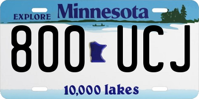MN license plate 800UCJ