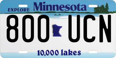 MN license plate 800UCN