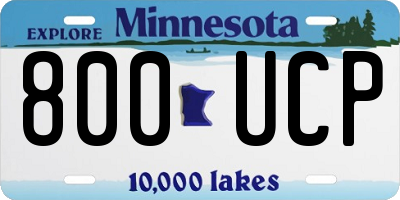 MN license plate 800UCP