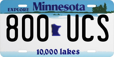 MN license plate 800UCS