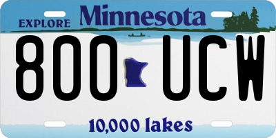 MN license plate 800UCW