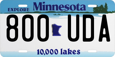 MN license plate 800UDA