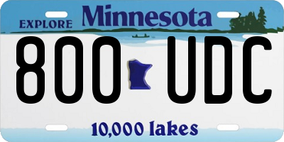 MN license plate 800UDC
