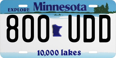 MN license plate 800UDD