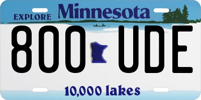 MN license plate 800UDE