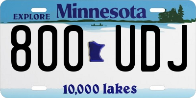 MN license plate 800UDJ