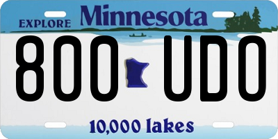 MN license plate 800UDO