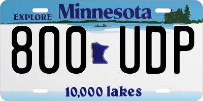 MN license plate 800UDP