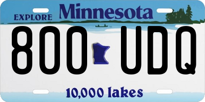 MN license plate 800UDQ