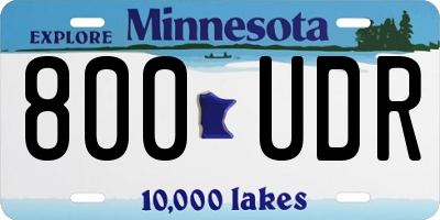 MN license plate 800UDR