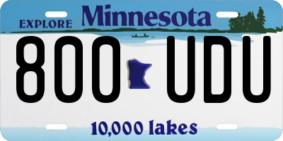 MN license plate 800UDU