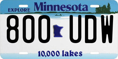 MN license plate 800UDW