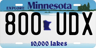 MN license plate 800UDX