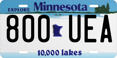 MN license plate 800UEA