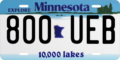 MN license plate 800UEB