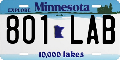 MN license plate 801LAB
